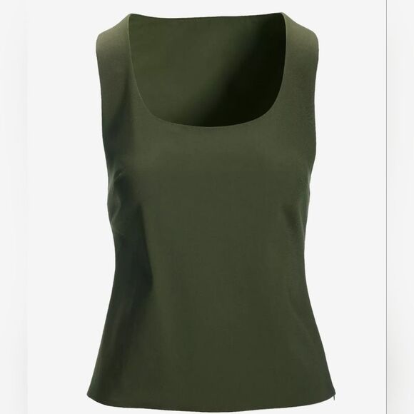 NWOT Boston Proper Olive Tank Top Sz 12 - Picture 3 of 13